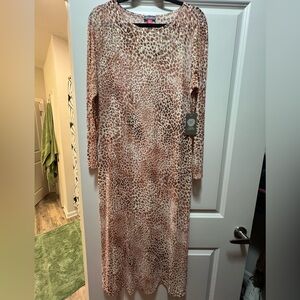 Vince Camuto Animal Print Long Sleeve Dress